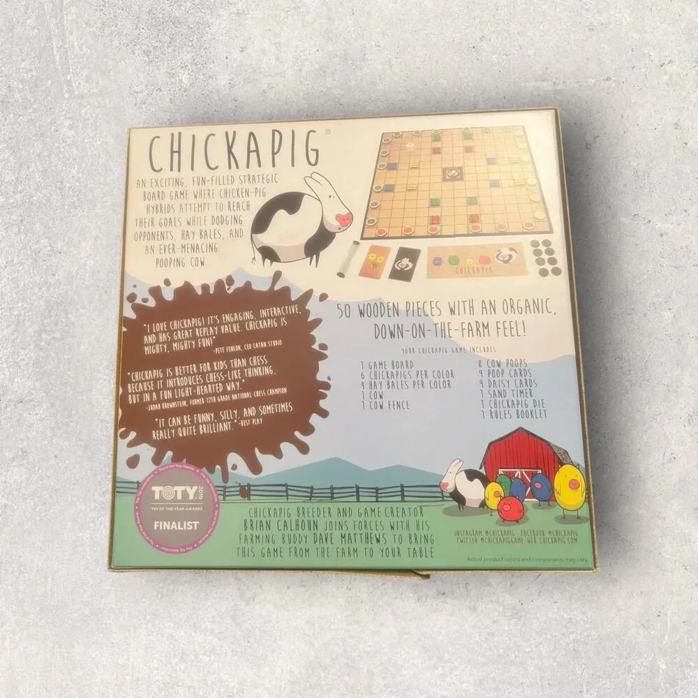 Chickapig Strategic Board Game Family Friendly Game For 2 or 4 Players with ...